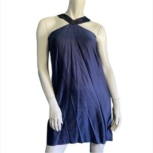 REISS BLUE DELICATE SEQUIN NECKLINE DRESS 8